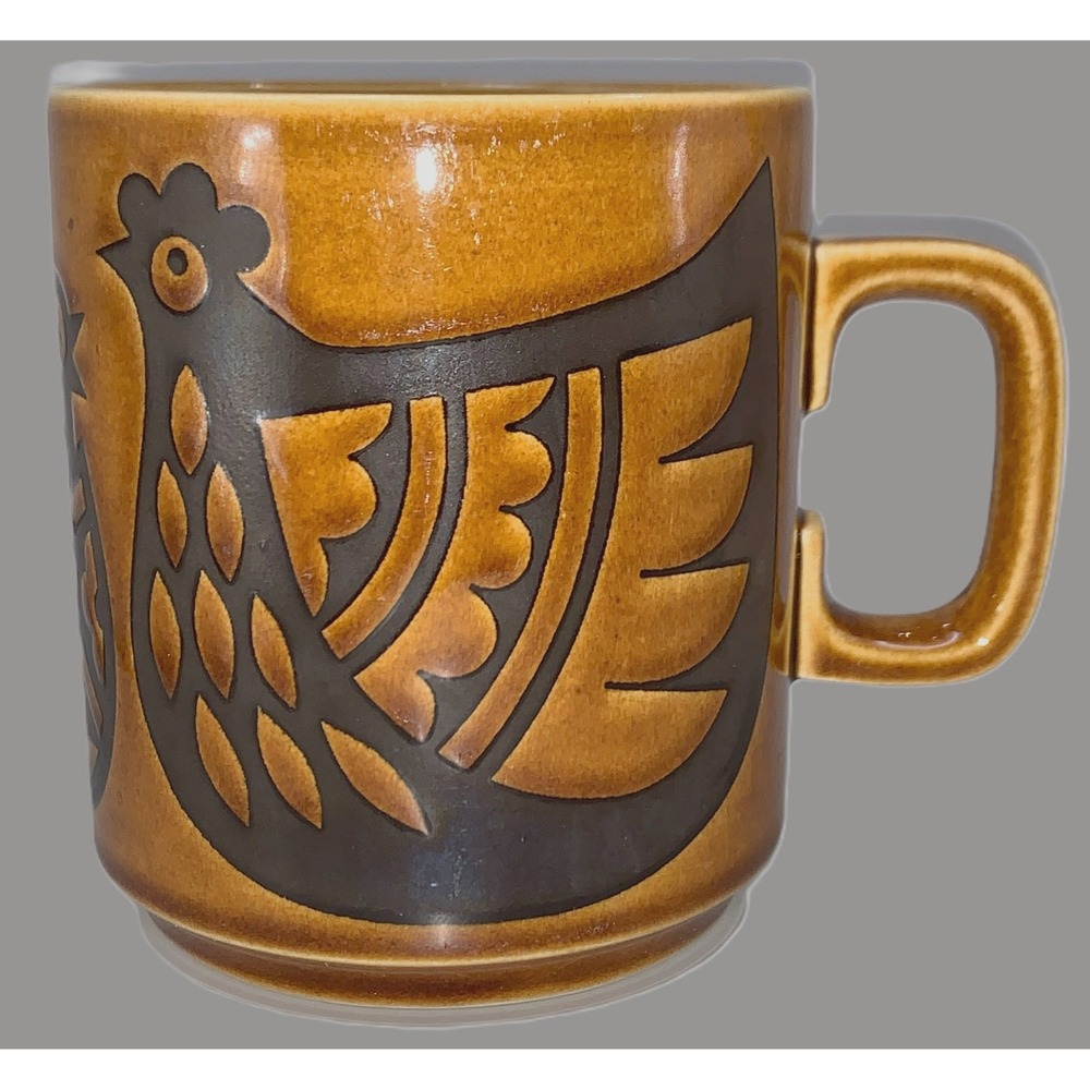 HORNSEA England Hens Chickens Hatching Egg Chick Mug Cup Clappison Pottery 1970s